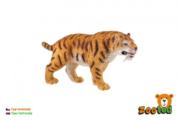 Tiger šabľozubý zooted plast 13cm v sáčku
