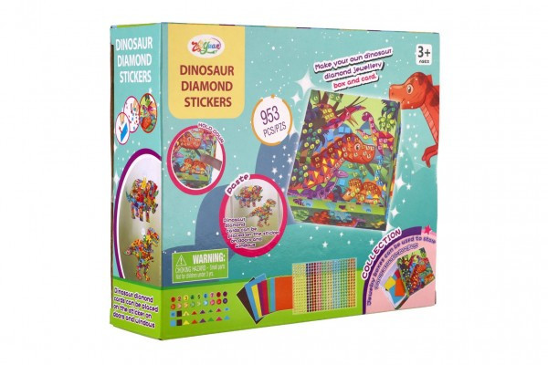 Kreatívna sada diamantové maľovanie Dinosaurus s nalepovacími diamantmi v krabici 21x18x6cm