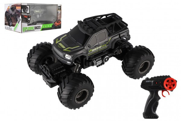 Auto RC pick up Off road terénny plast 23cm 2,4 GHZ na batérie so svetlom šedej v krab. 30x15x19cm