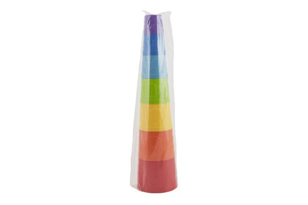 Kubus pyramída skladačka plast guľatá farebná 12m+