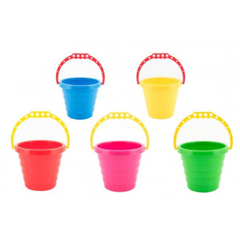 Vedierko na piesok plast 15x13cm mix farieb 12m+