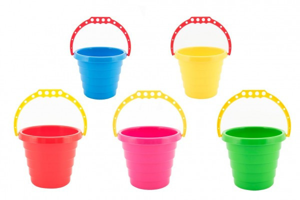 Vedierko na piesok plast 15x13cm mix farieb 12m+
