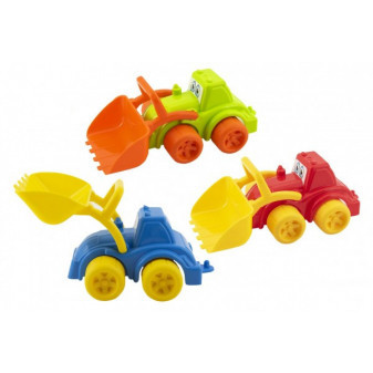 Stavebný stroj plast bager/nakladač 3 farby 26x13x11cm 12m+