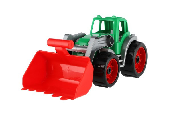 Traktor/nakladač/bager s lyžicou plast na voľný chod 2 farby 17x37x17cm 12m+