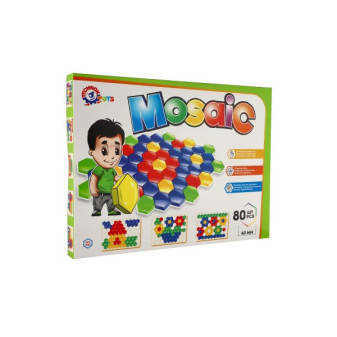 Mozaika klobouček 4cm pro nejmenší hladký 80ks v krabici 45x34x4cm 12m+