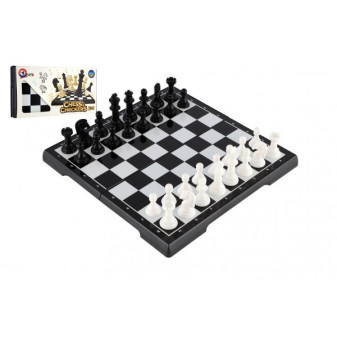 Šach + dáma plast spoločenská hra v krabici 29x14, 5x4cm