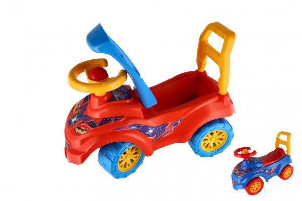 Odrážadlo auto plast 68x46x29cm 2 farby v sáčku od 12 do 35 mesiacov