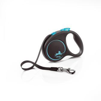 Flexi New Black Design S páska 5m/15 kg svetlomodrá
