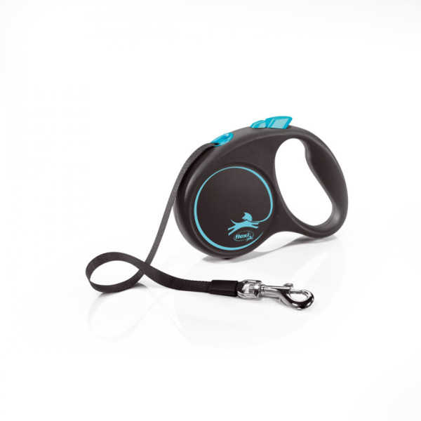 Flexi New Black Design S páska 5m/15 kg svetlomodrá