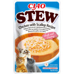Kapsička Churu Cat Stew - kura, hrebenatky 40g