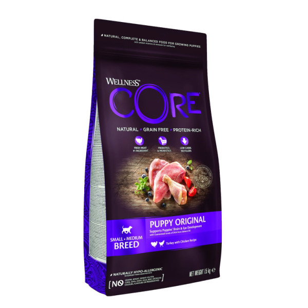Wellness Core Dog Original Puppy Small&Medium morka a kura 1,5kg