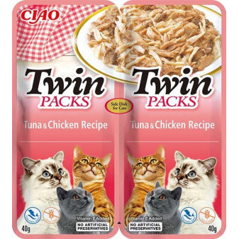 Kapsička Churu Cat Twin Packs - tuniak a kura vo vývare 80g