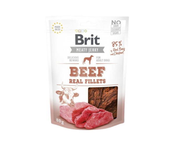 Brit Jerky Beef Fillets 80g