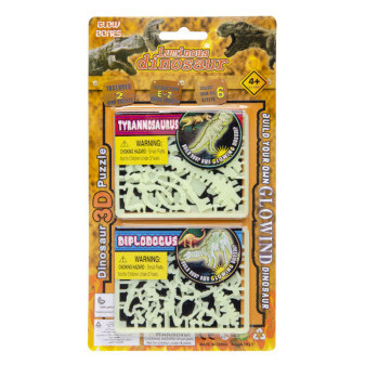 Dinosaurus 3D puzzle žiariace v tme