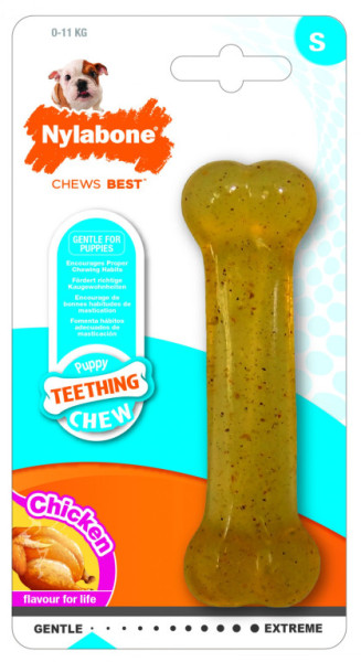 Nylabone hračka Puppy kosť príchuť kurča S