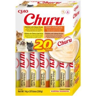 Churu cat mäsové pyré mix - kura, hovädzie 280g