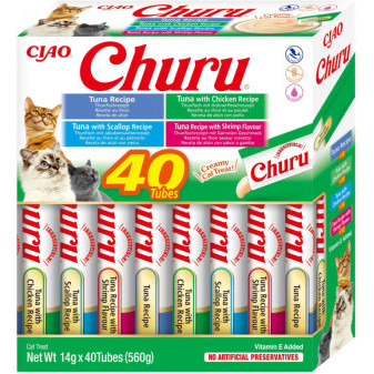 Churu cat mäsové pyré mix - tuniak, morské plody 560g (BAL.)