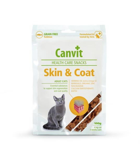 Canvit Health Care Snack Skin & Coat pre kostičky 100g