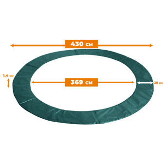 Aga Kryt pružín na trampolínu EXCLUSIVE 430 cm Tmavo zelený