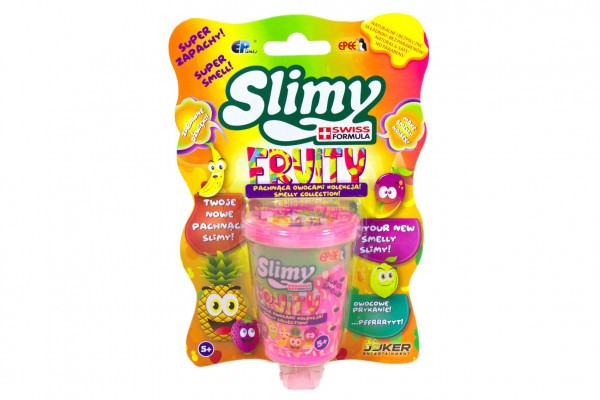 Sliz - hmota 100g vo farbe ovocia 8cm 5 druhov v plastovej krabičke na karte