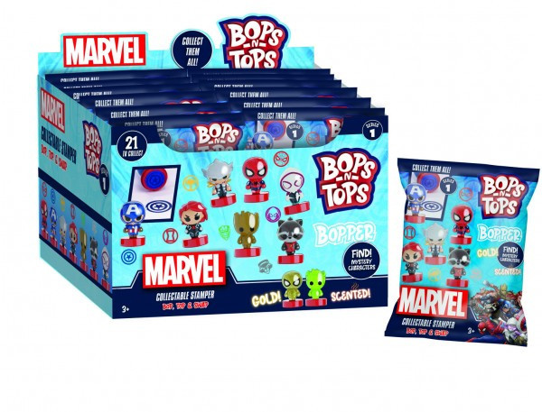 Pečiatky Marvel Bops/Tops mix druhov v sáčku