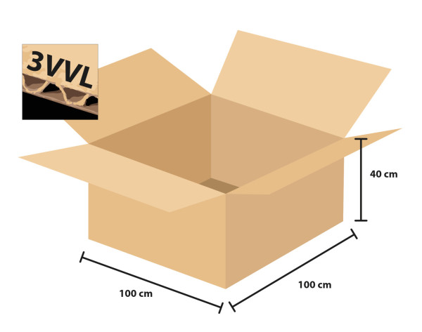 Krabička 3 vrstvá kartónová 100x100x40 mm (min objednávka 100 ks)