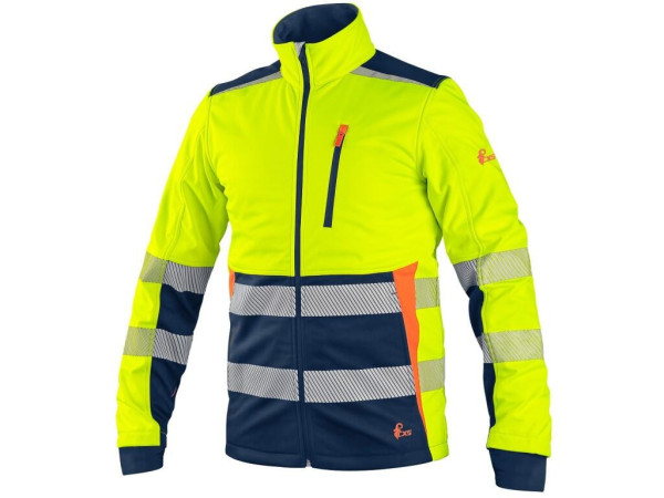 Bunda CXS BENSON, výstražná, softshell, pánska