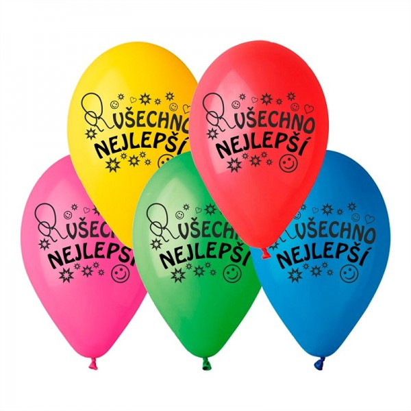 Balónik /Balonky nafukovacie 10'' priemer 26cm Všetko najlepšie