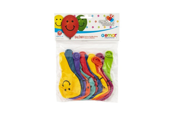 Balónik/Balonky nafukovacie 10' potlač Smile 10cm karneval