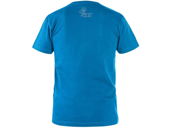 Tričko CXS WILDER, krátky rukáv, potlač CXS logo, azúrovo modrá, veľ. 2XL