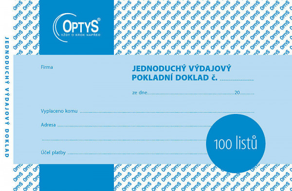 OP 1036 Výdajový pokladničný doklad jednoduchý A6 100 listov