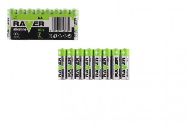 Baterie RAVER LR6/AA 1,5 V alkaline ultra 8ks ve fólii