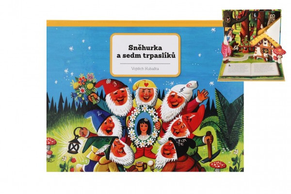 Knižka Snehulienka a sedem trpaslíkov unikátnej priestorovej rozprávky CZ text 26,5x20,5cm