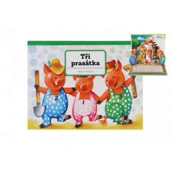 Knižka Tri prasiatka unikátne priestorové rozprávky CZ text 26,5x20,5cm