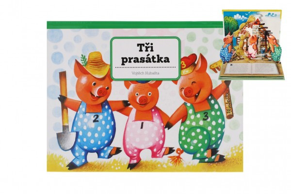 Knižka Tri prasiatka unikátne priestorové rozprávky CZ text 26,5x20,5cm