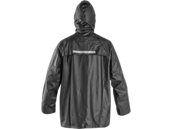 Bunda CXS PU, predĺžená, nepremokavá, antracitová, veľ. 2XL