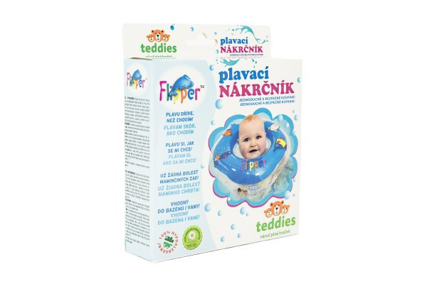 Plávací nákrčník Flipper/Kruh žltý v krabici 17x20cm 0+