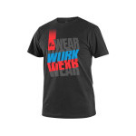 Tričko CXS WORKWEAR, krátky rukáv, čierno-modro-červené, veľ. XL
