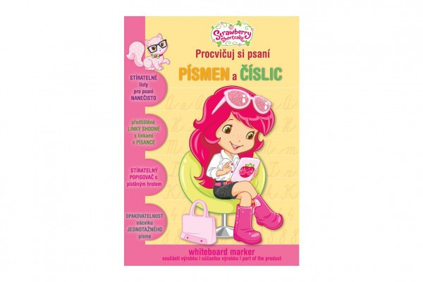 Zošit aktivít Precvičuj si písmená a číslice Jahôdka + stierateľný popisovač v sáčku 16,5x24x2cm