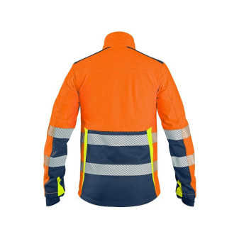 Bunda CXS BENSON, výstražná, softshell, pánska, oranžovo-modrá