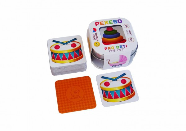 Pexeso Pre deti 64 kariet v plechovej krabičke 6x6x4cm
