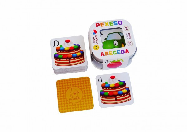 Pexeso Abeceda 64 kariet v plechovej krabičke 6x6x4cm