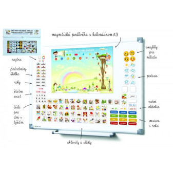 Kalendár magnetický - Školka 114ks magnetiek v kartóne 45x32x1cm SK verzia