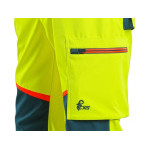 Nohavice CXS BEDFORD, výstražné, pánske, softshell, žlto-petrolová, veľ. 52