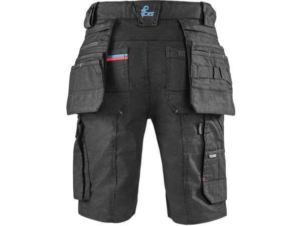 Kraťasy CXS LEONIS, pánske, čierne s modro/červenými doplnkami, veľ. 56
