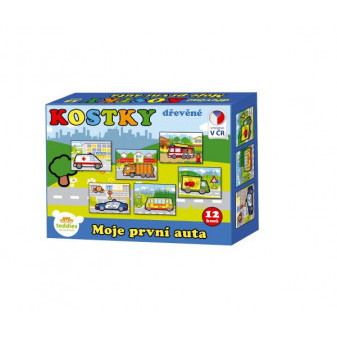 Kocky kubus drevené Moje prvé autá 17x12,5x4cm MPZ