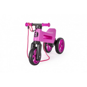 Odrážadlo FUNNY WHEELS Rider SuperSport fialové 2v1 + popruh, vyššie. sedlá 28/30cm nos 25kg 18m+ vs