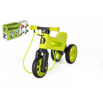 Odrážadlo FUNNY WHEELS Rider SuperSport zelené 2v1 + popruh, vyššie. sedlá 28/30cm nos 25kg 18m+ v kr