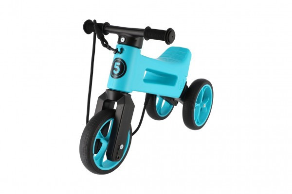 Odrážadlo FUNNY WHEELS Rider SuperSport tyrkys 2v1+popruh, vyššie. sedlá 28/30cm nos. 25kg 18m+ vs