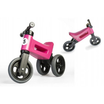 Odrážedlo FUNNY WHEELS Rider Sport růžové  2v1, výška sedla 28/30cm nosnost 25kg 18m+ v sáčku